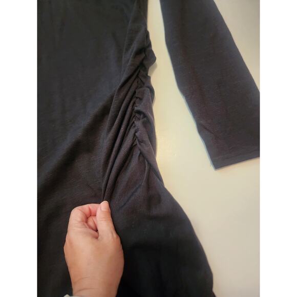 BTFBM Long Sleeve Shirt Dress, Ruched Side, Black, M, NWT - Picture 3 of 7